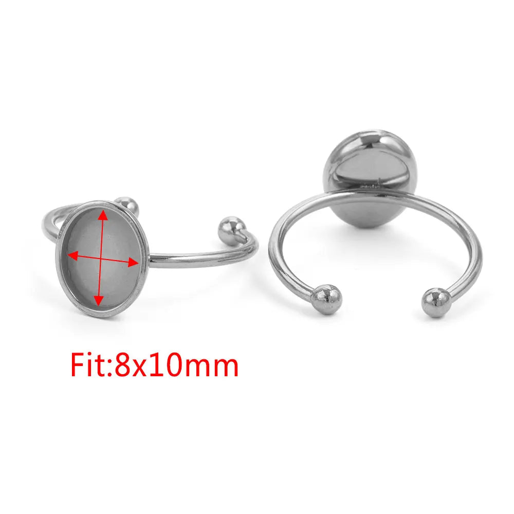 10pcs Adjustable Stainless Steel Ring Blanks 10pcs Adjustable Stainless Steel Ring Blanks