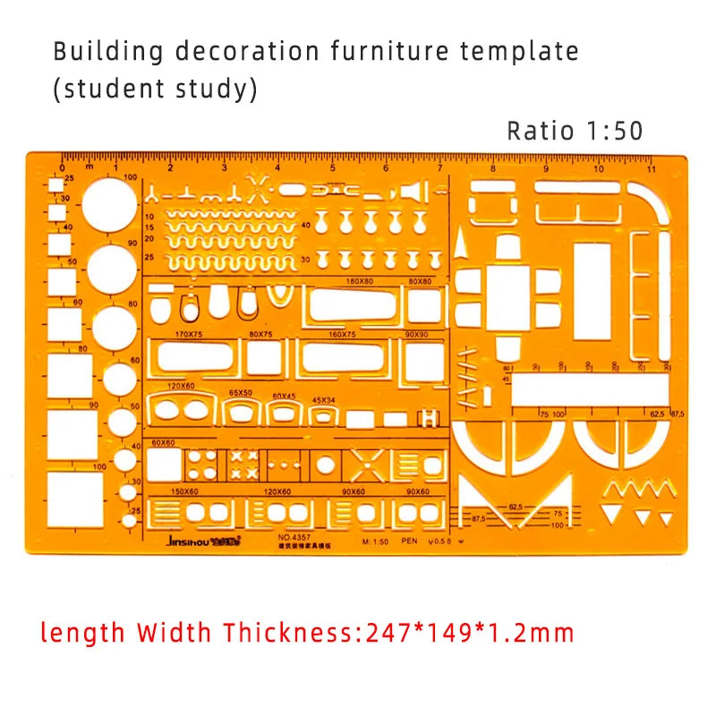 Circular & Oval Template Ruler – Durable Drafting Tool for Design & Architecture Circular & Oval Template Ruler – Durable Drafting Tool for Design & Architecture