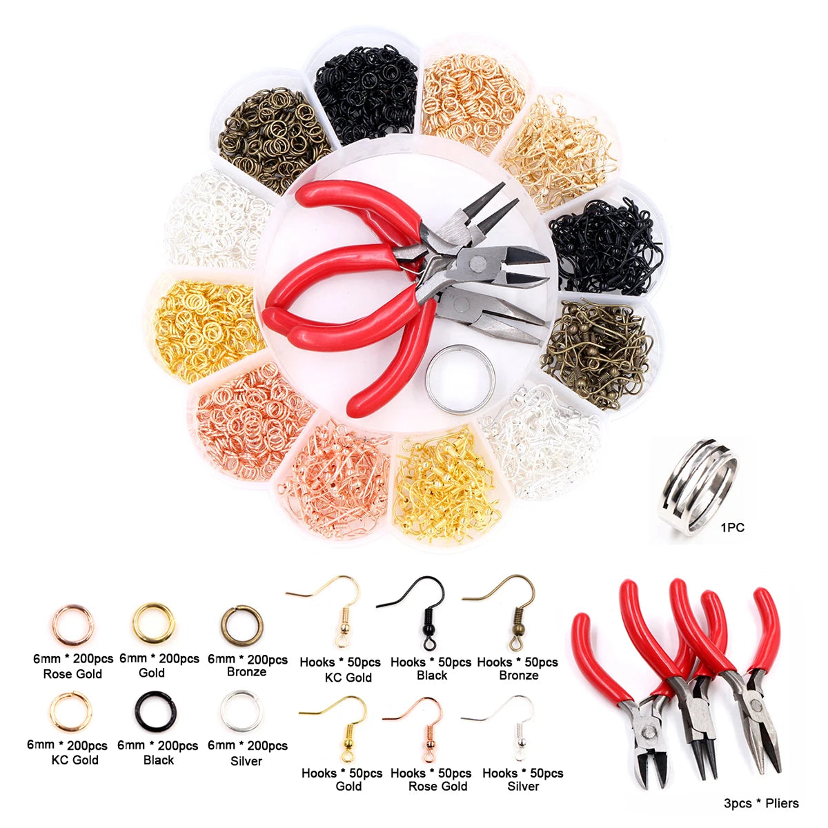 Multi-Size Open Jump Rings Set – 8 Colors, 3-10mm Multi-Size Open Jump Rings Set – 8 Colors, 3-10mm
