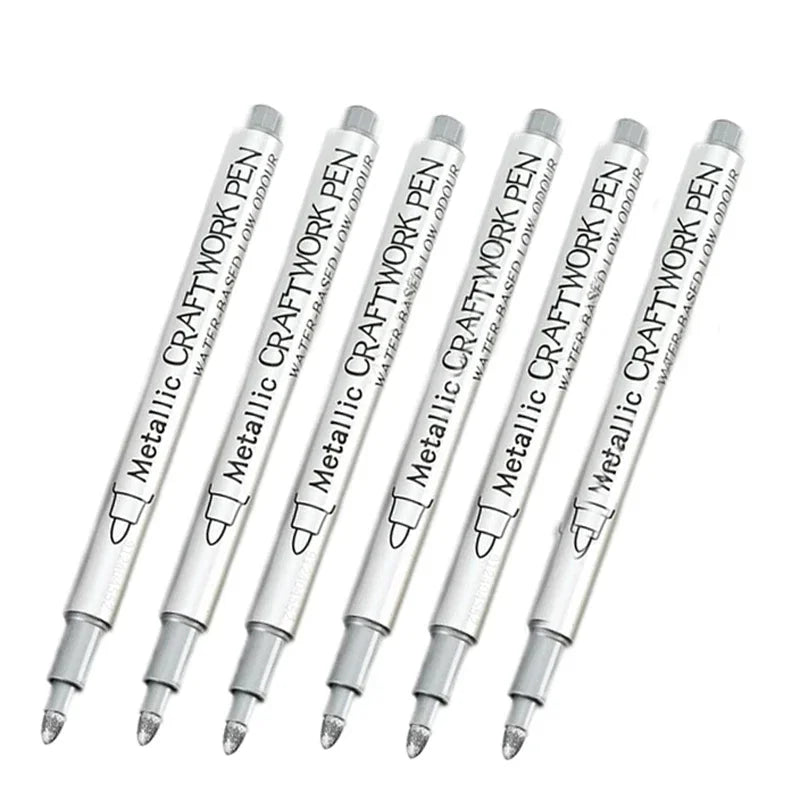Metallic Permanent Marker Pens – 4/6pcs Gold & Silver for DIY Crafts Metallic Permanent Marker Pens – 4/6pcs Gold & Silver for DIY Crafts