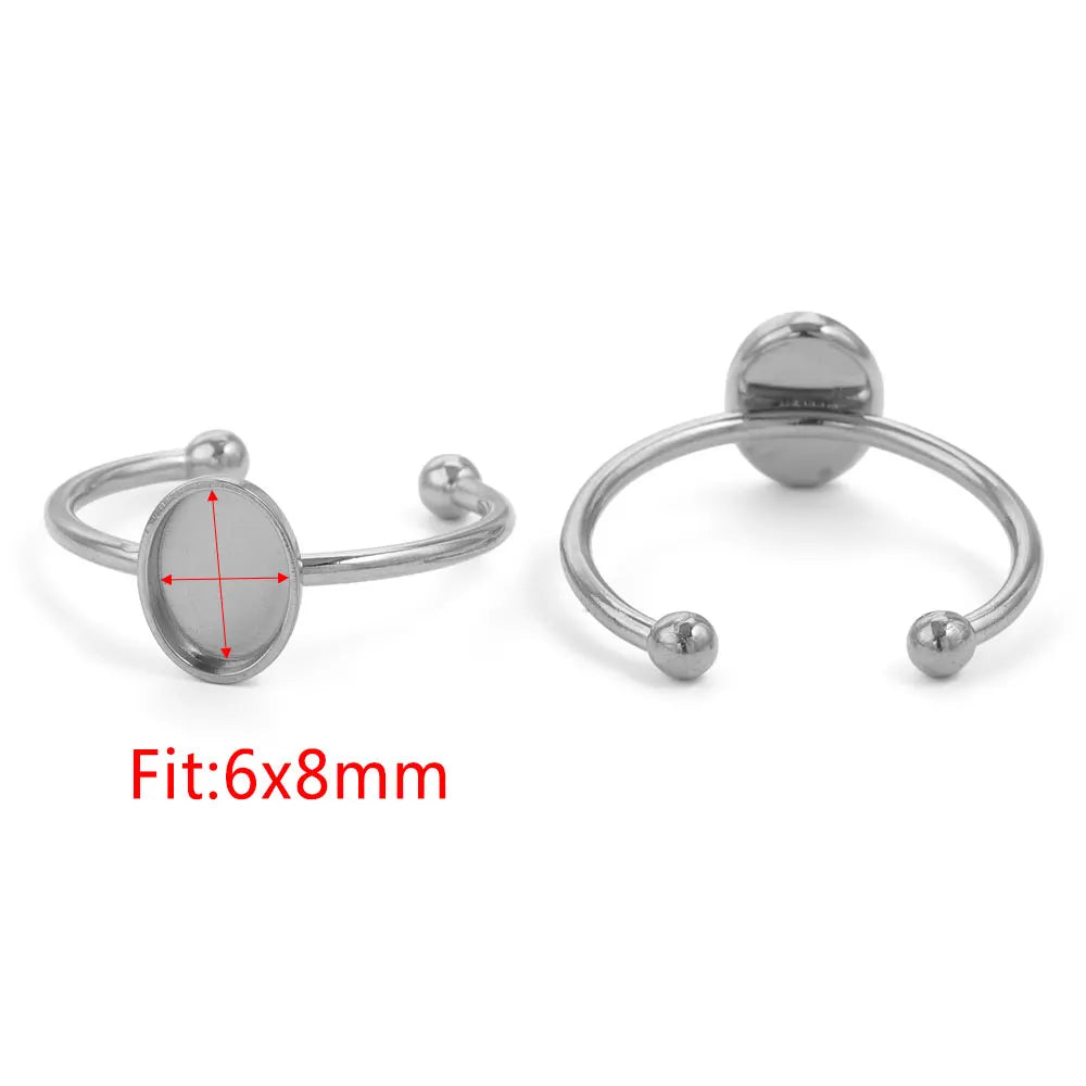 10pcs Adjustable Stainless Steel Ring Blanks 10pcs Adjustable Stainless Steel Ring Blanks