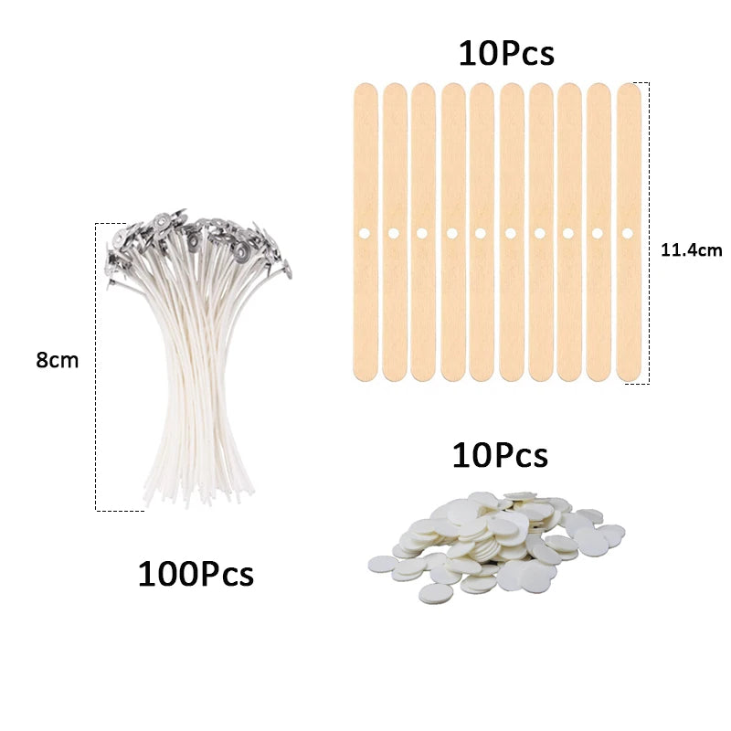 120pcs Waxed Cotton Candle Wicks with Stand – DIY Candle Making Supplies 120pcs Waxed Cotton Candle Wicks with Stand – DIY Candle Making Supplies