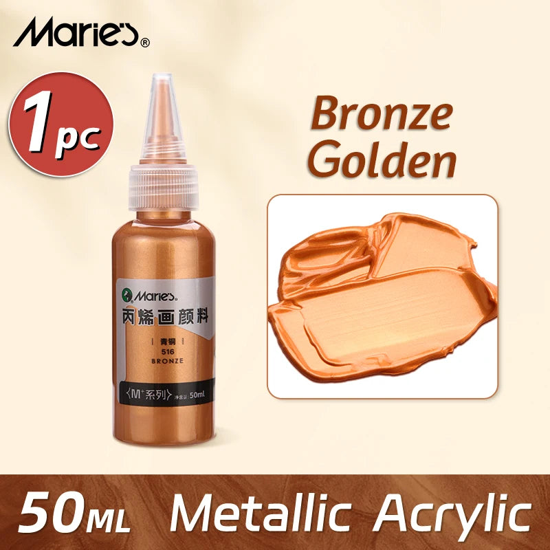 Marie's Metallic Acrylic Paint – 50ml Pearlescent Bottle Marie's Metallic Acrylic Paint – 50ml Pearlescent Bottle