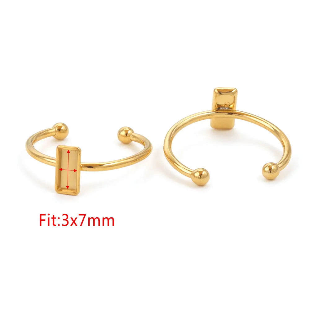 10pcs Adjustable Stainless Steel Ring Blanks 10pcs Adjustable Stainless Steel Ring Blanks