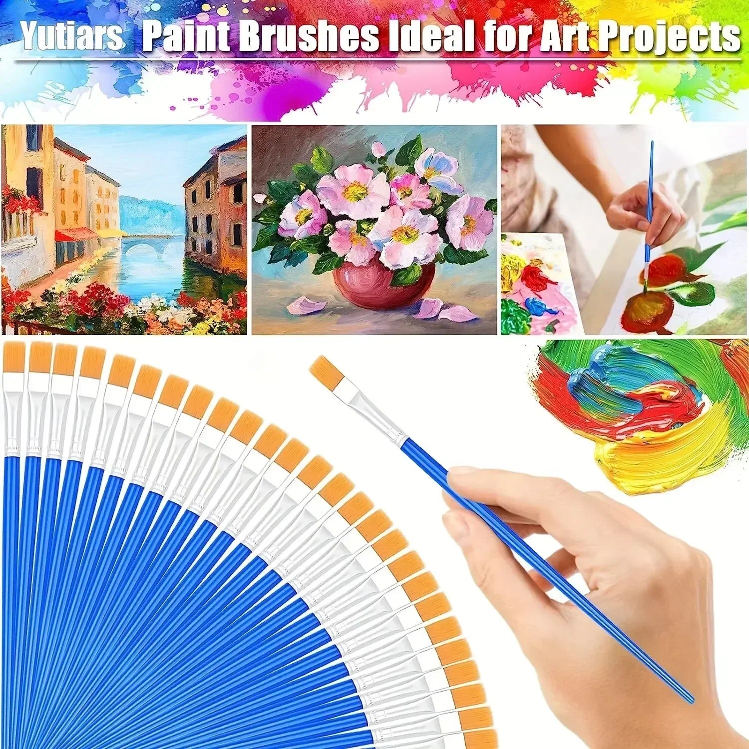 Kids’ Paint Brush Set – 5 to 200pcs, Flat/Round/Pointed Tips Kids’ Paint Brush Set – 5 to 200pcs, Flat/Round/Pointed Tips