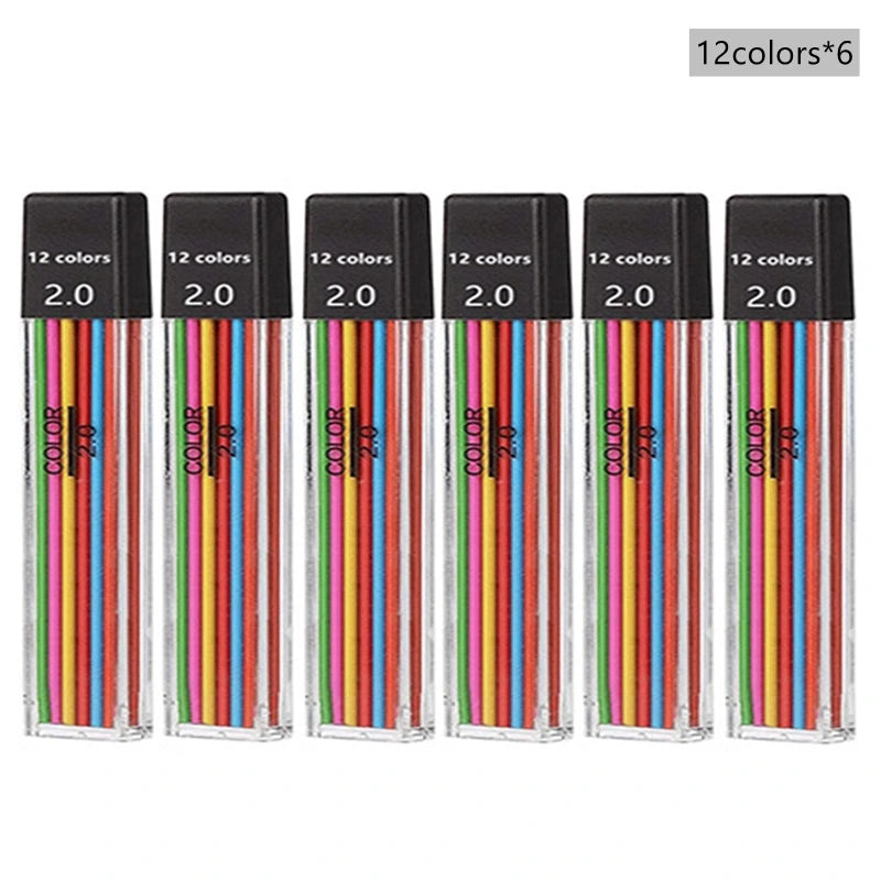 2.0mm Mechanical Pencil Set with 2B Black & Color Lead Refills 2.0mm Mechanical Pencil Set with 2B Black & Color Lead Refills