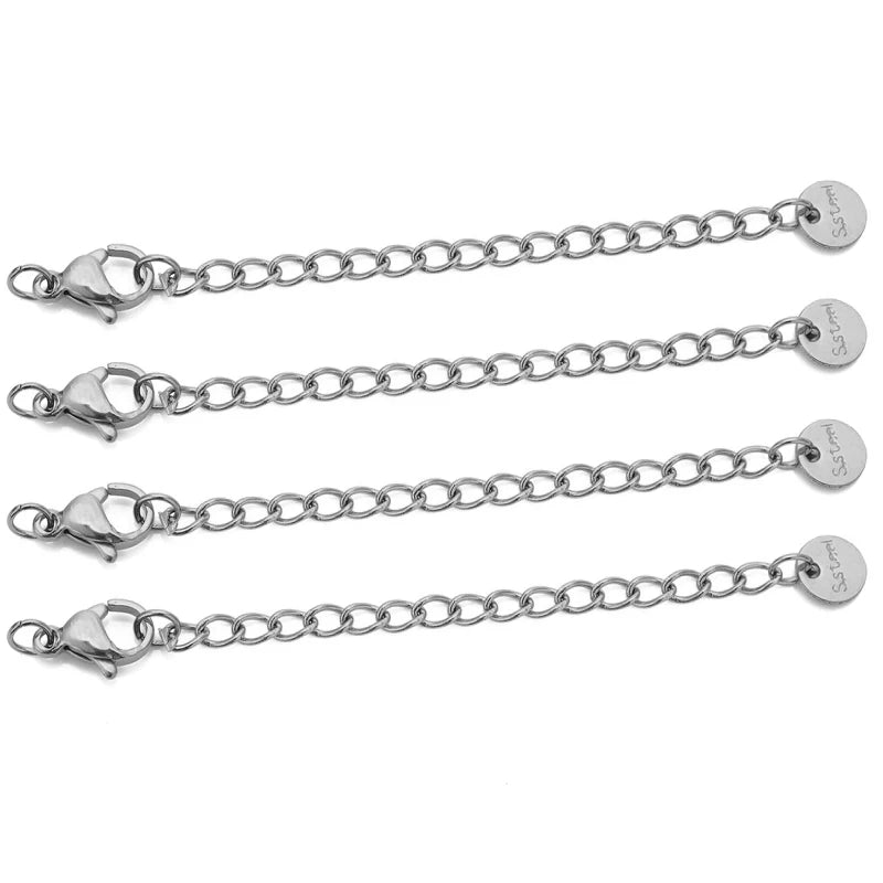 10pcs Stainless Steel Extension Chains with Lobster Clasps – DIY Jewelry Connectors 10pcs Stainless Steel Extension Chains with Lobster Clasps – DIY Jewelry Connectors