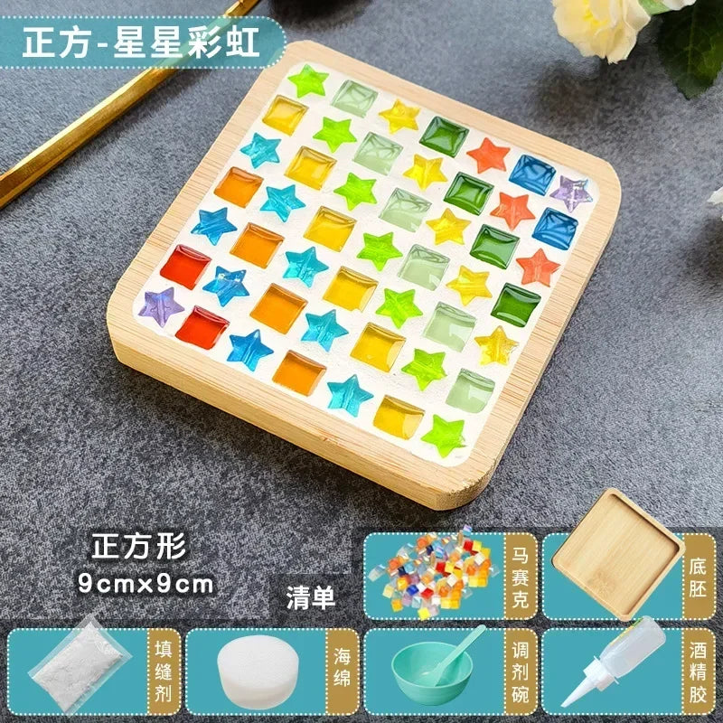 DIY Mosaic Coaster Craft Kit – Bamboo Base DIY Mosaic Coaster Craft Kit – Bamboo Base