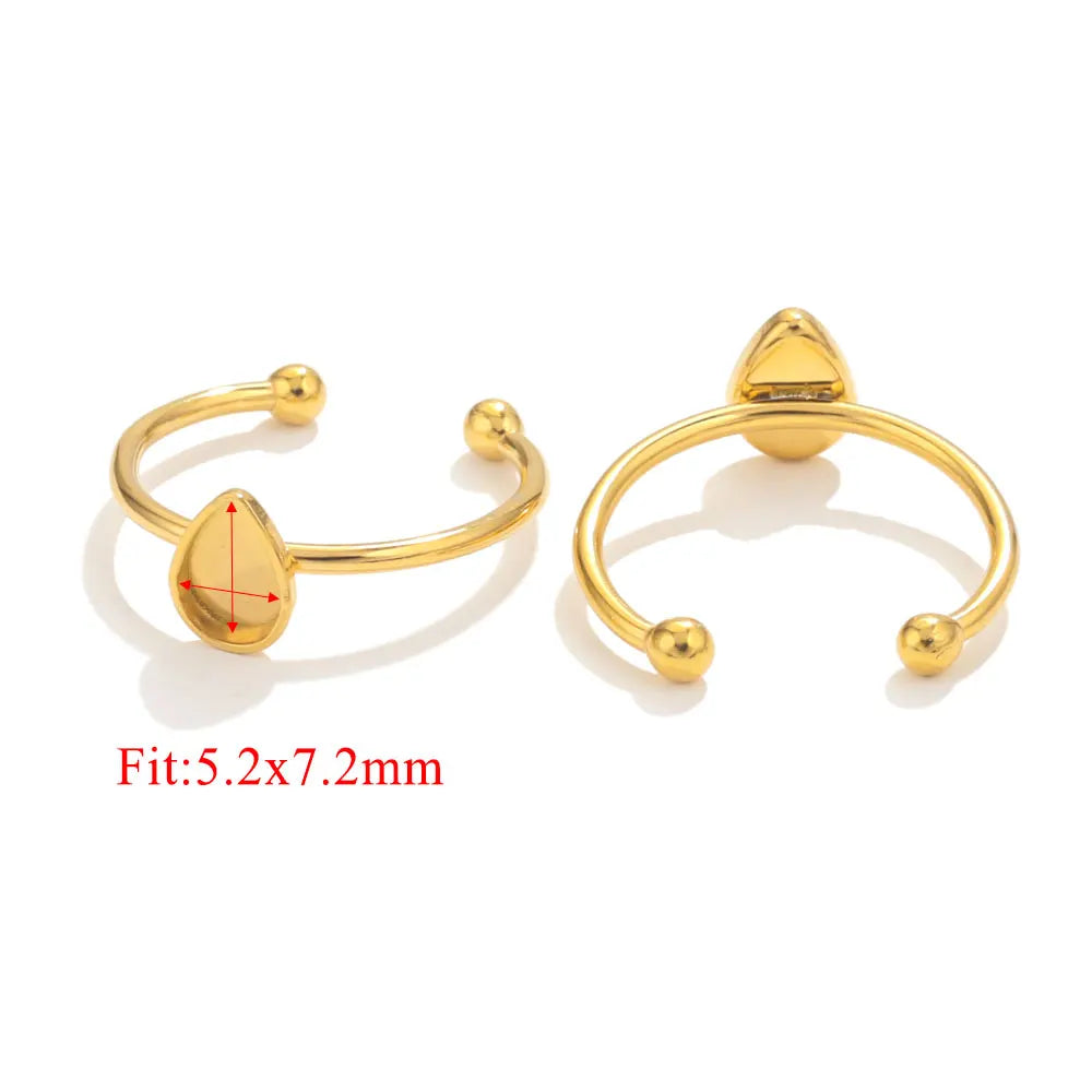 10pcs Adjustable Stainless Steel Ring Blanks 10pcs Adjustable Stainless Steel Ring Blanks