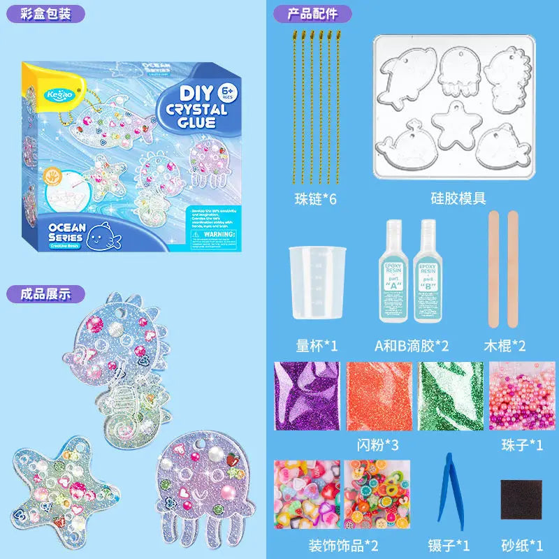 DIY Crystal Glue Keychain Craft Set for Girls DIY Crystal Glue Keychain Craft Set for Girls