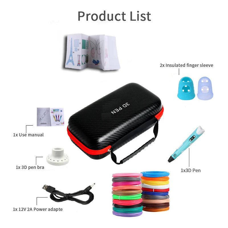 3D Printing Pen with PLA Filament & Case 3D Printing Pen with PLA Filament & Case
