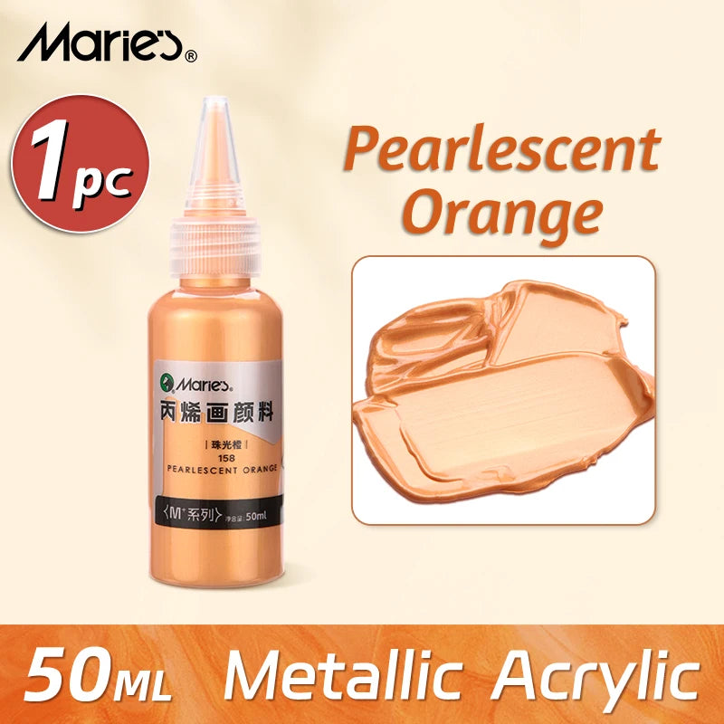 Marie's Metallic Acrylic Paint – 50ml Pearlescent Bottle Marie's Metallic Acrylic Paint – 50ml Pearlescent Bottle