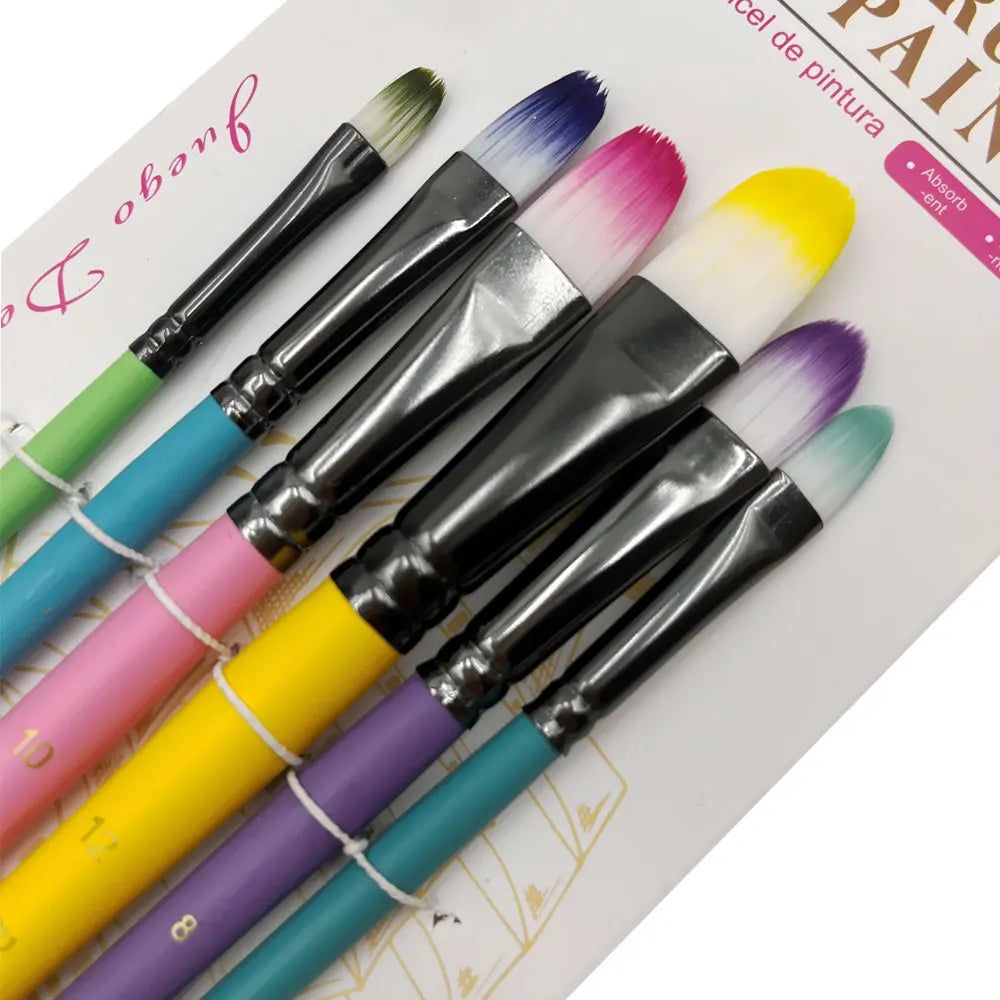 Yutiars 6pc Artist Paint Brush Set – Nylon Brushes for Watercolor, Acrylic & Oil Yutiars 6pc Artist Paint Brush Set – Nylon Brushes for Watercolor, Acrylic & Oil