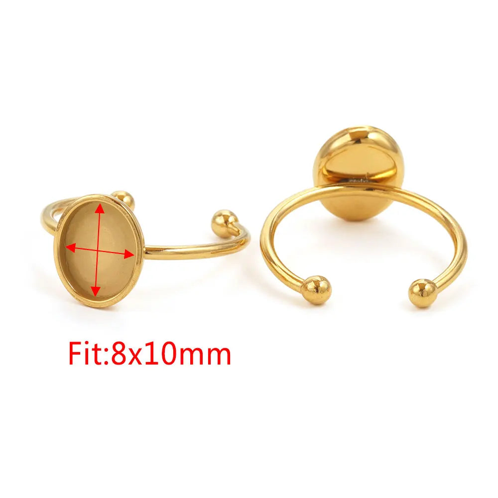 10pcs Adjustable Stainless Steel Ring Blanks 10pcs Adjustable Stainless Steel Ring Blanks