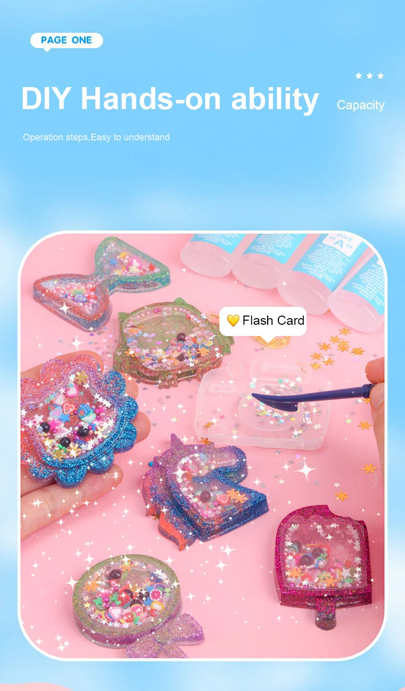 DIY Crystal Glue Keychain Craft Set for Girls DIY Crystal Glue Keychain Craft Set for Girls
