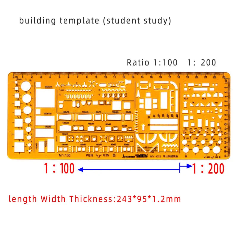 Circular & Oval Template Ruler – Durable Drafting Tool for Design & Architecture Circular & Oval Template Ruler – Durable Drafting Tool for Design & Architecture