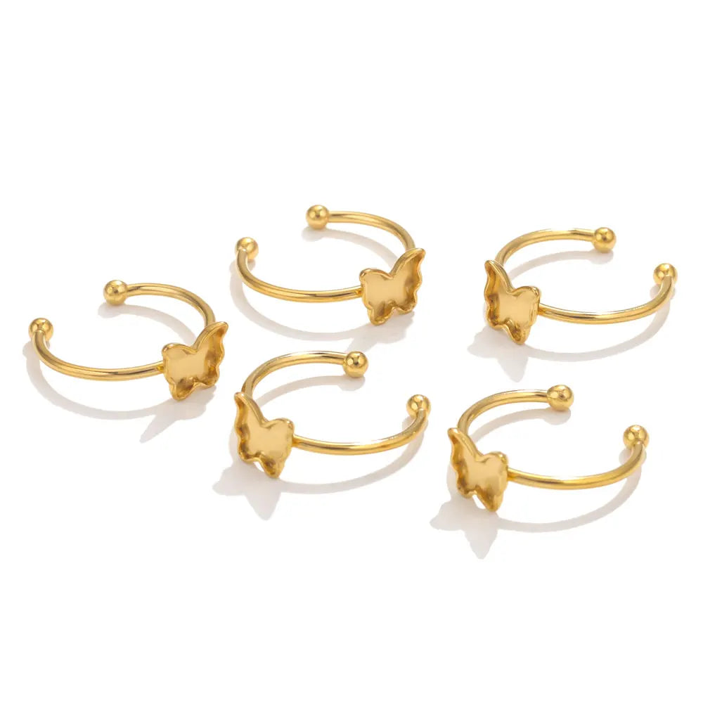 10pcs Adjustable Stainless Steel Ring Blanks 10pcs Adjustable Stainless Steel Ring Blanks