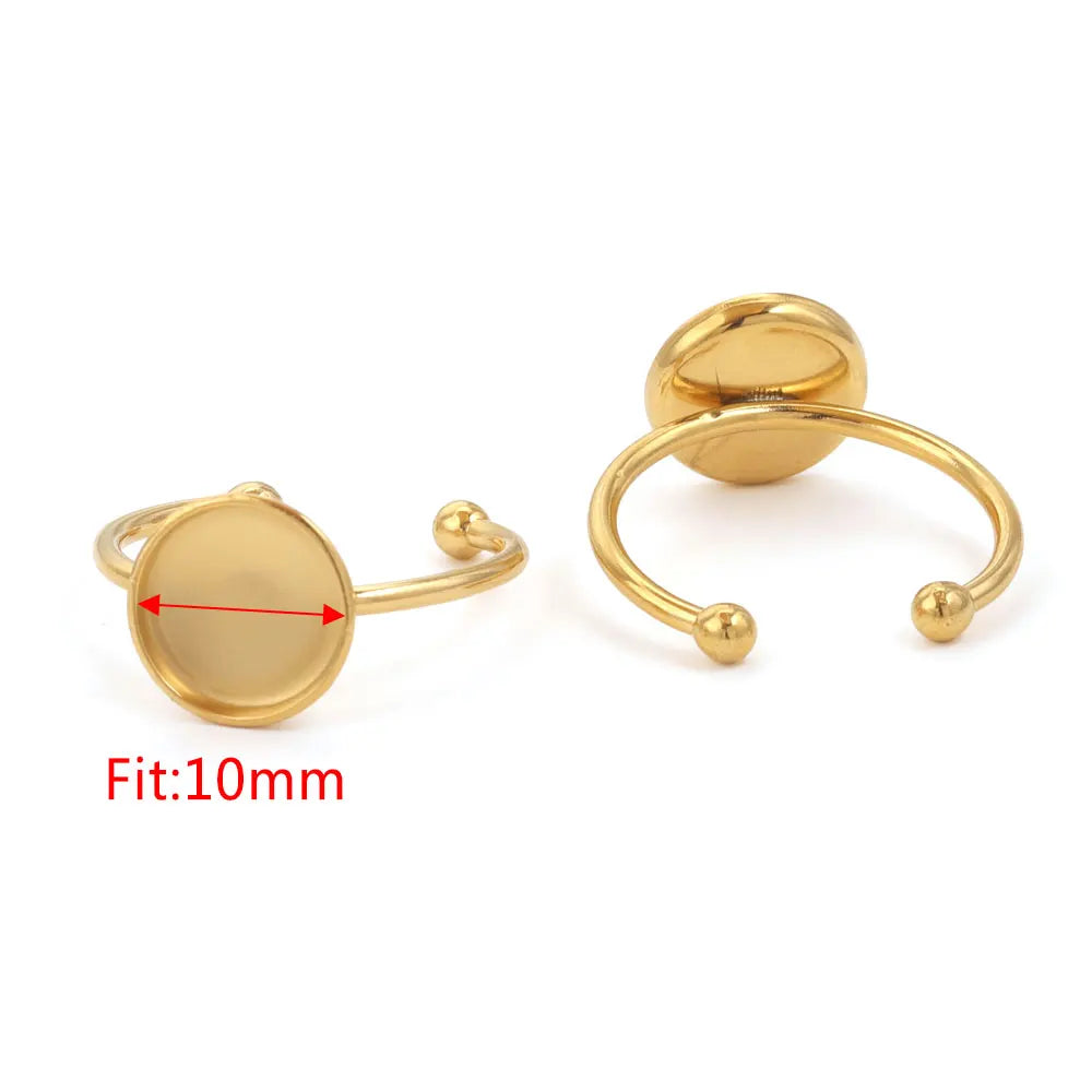 10pcs Adjustable Stainless Steel Ring Blanks 10pcs Adjustable Stainless Steel Ring Blanks