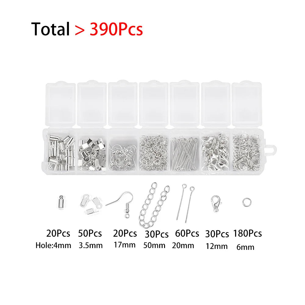 Jewelry Findings Kit – 210–400pcs Clasps, Crimps, Jump Rings & Beads Jewelry Findings Kit – 210–400pcs Clasps, Crimps, Jump Rings & Beads