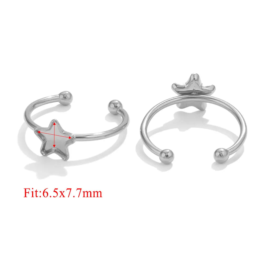 10pcs Adjustable Stainless Steel Ring Blanks 10pcs Adjustable Stainless Steel Ring Blanks