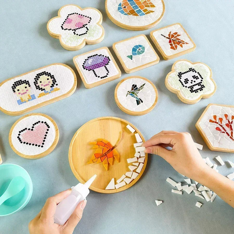 DIY Mosaic Coaster Craft Kit – Bamboo Base DIY Mosaic Coaster Craft Kit – Bamboo Base
