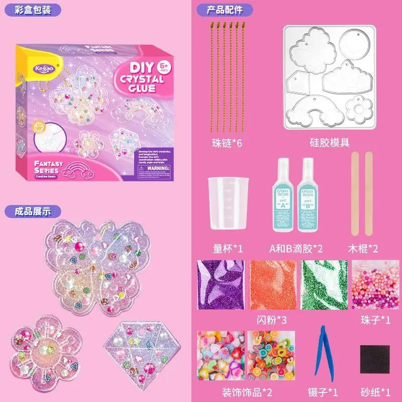 DIY Crystal Glue Keychain Craft Set for Girls DIY Crystal Glue Keychain Craft Set for Girls