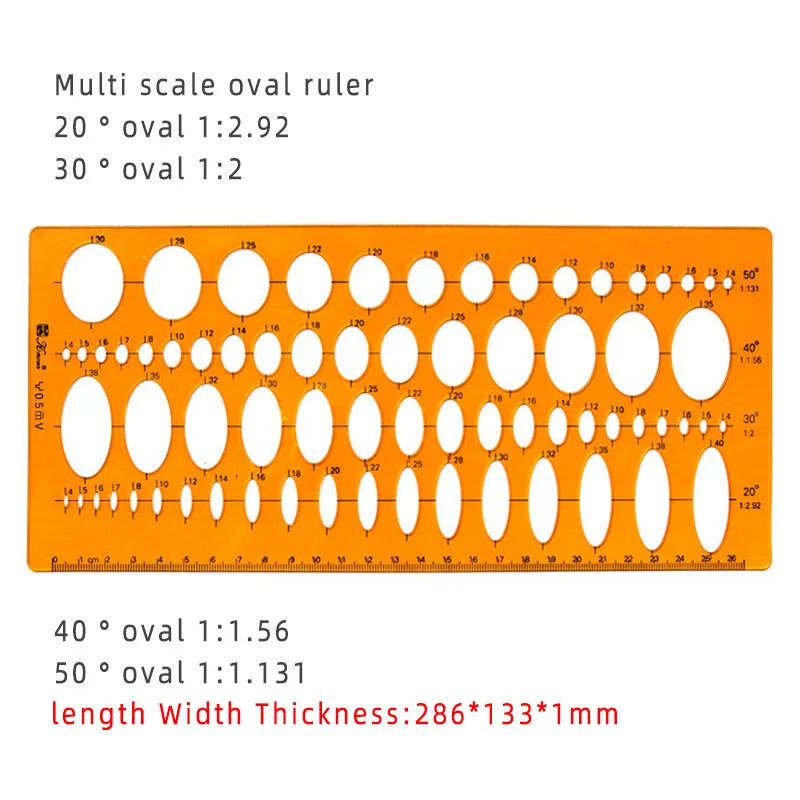 Circular & Oval Template Ruler – Durable Drafting Tool for Design & Architecture Circular & Oval Template Ruler – Durable Drafting Tool for Design & Architecture