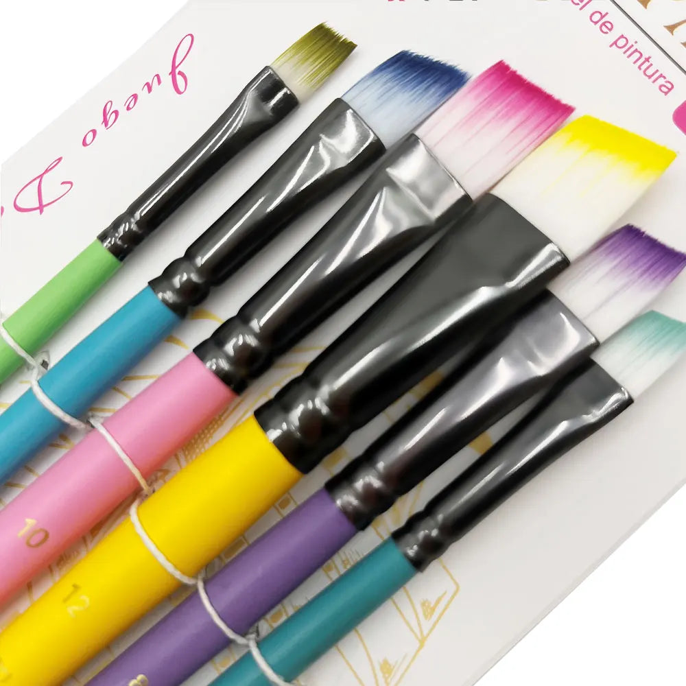 Yutiars 6pc Artist Paint Brush Set – Nylon Brushes for Watercolor, Acrylic & Oil Yutiars 6pc Artist Paint Brush Set – Nylon Brushes for Watercolor, Acrylic & Oil