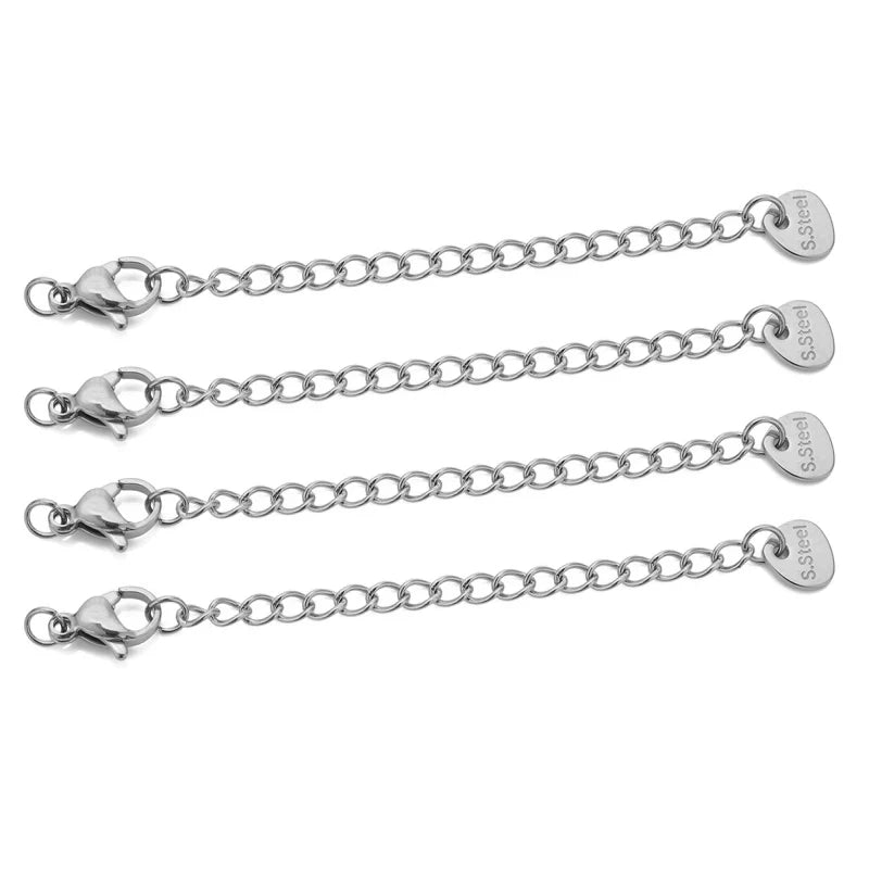 10pcs Stainless Steel Extension Chains with Lobster Clasps – DIY Jewelry Connectors 10pcs Stainless Steel Extension Chains with Lobster Clasps – DIY Jewelry Connectors