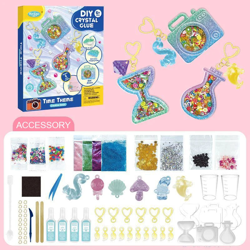 DIY Crystal Glue Keychain Craft Set for Girls DIY Crystal Glue Keychain Craft Set for Girls