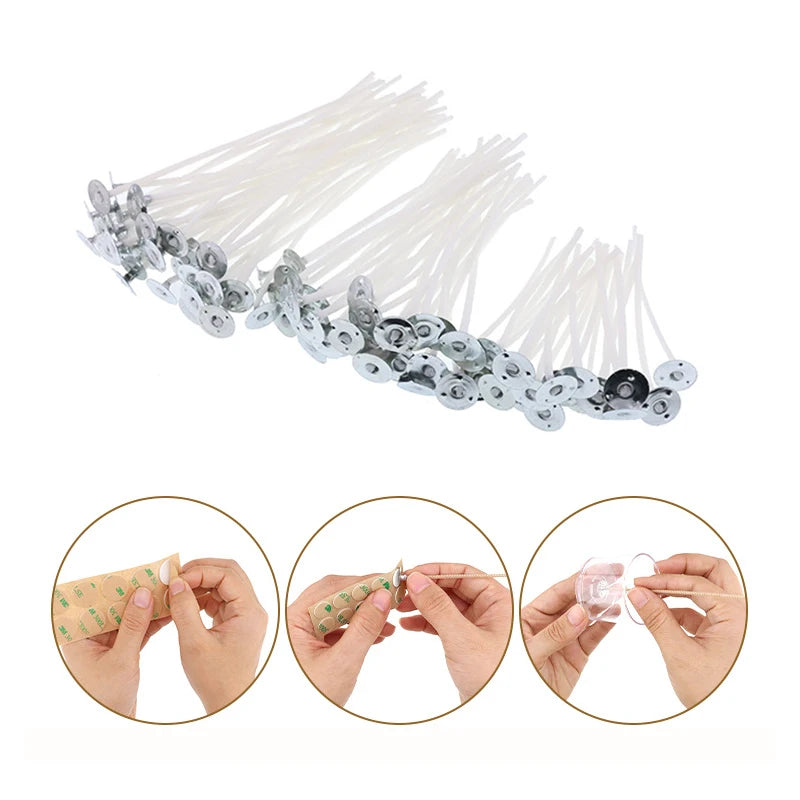 120pcs Waxed Cotton Candle Wicks with Stand – DIY Candle Making Supplies 120pcs Waxed Cotton Candle Wicks with Stand – DIY Candle Making Supplies