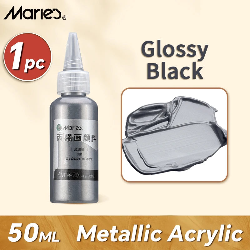 Marie's Metallic Acrylic Paint – 50ml Pearlescent Bottle Marie's Metallic Acrylic Paint – 50ml Pearlescent Bottle
