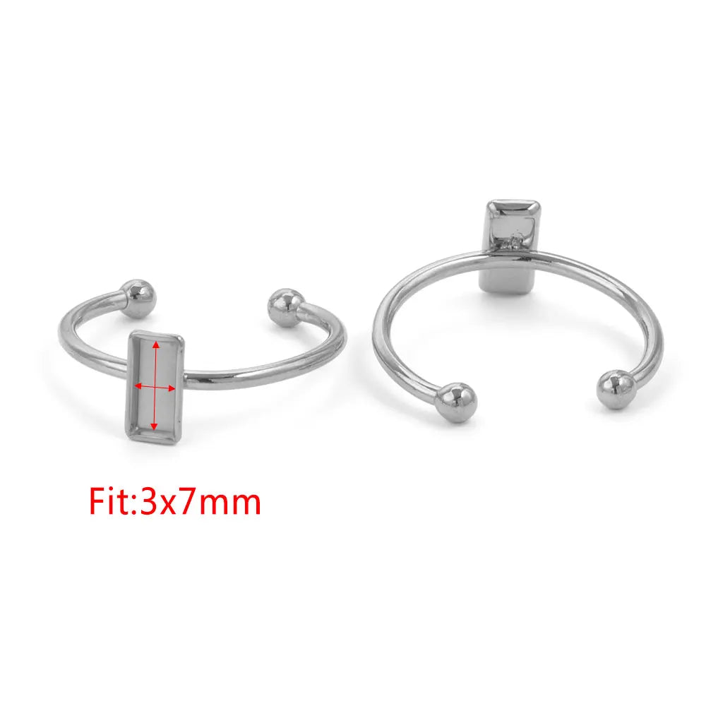10pcs Adjustable Stainless Steel Ring Blanks 10pcs Adjustable Stainless Steel Ring Blanks