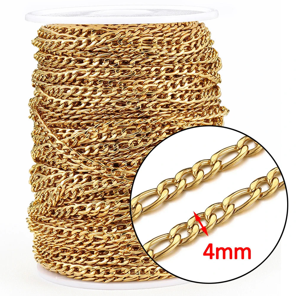 2m No-Fade Stainless Steel Chain – Gold Beaded Chain for DIY Jewelry 2m No-Fade Stainless Steel Chain – Gold Beaded Chain for DIY Jewelry