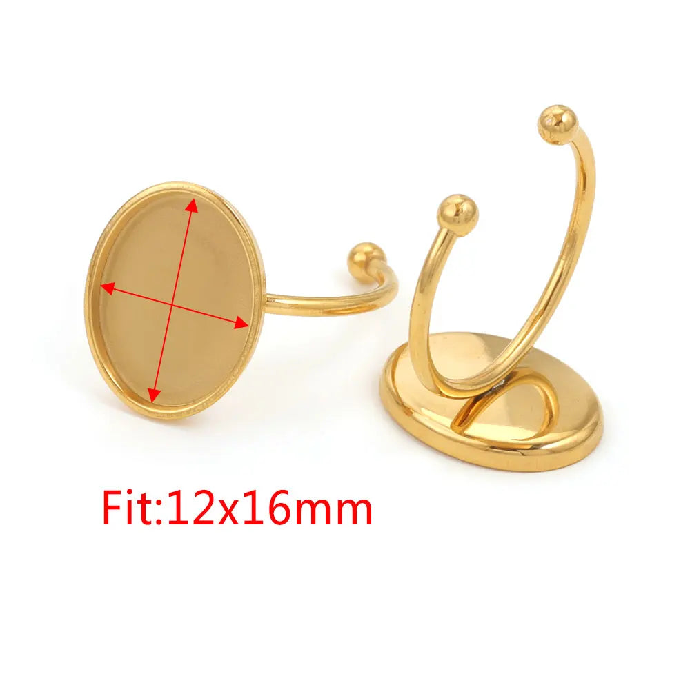 10pcs Adjustable Stainless Steel Ring Blanks 10pcs Adjustable Stainless Steel Ring Blanks