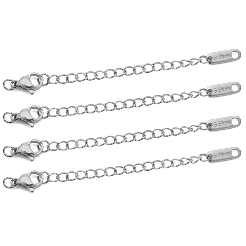 10pcs Stainless Steel Extension Chains with Lobster Clasps – DIY Jewelry Connectors 10pcs Stainless Steel Extension Chains with Lobster Clasps – DIY Jewelry Connectors