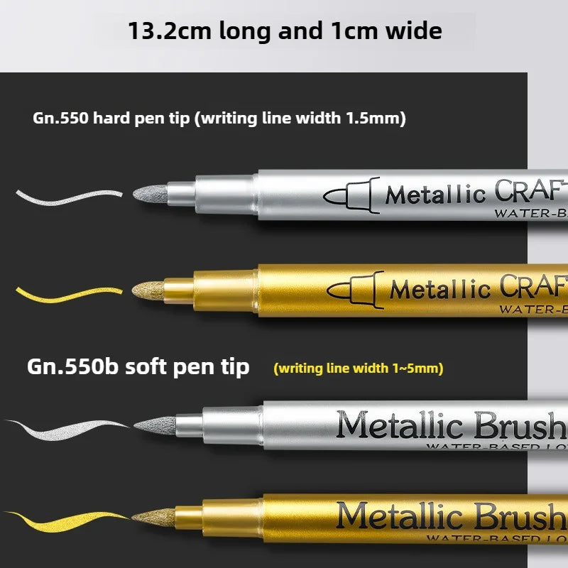 Metallic Permanent Marker Pens – 4/6pcs Gold & Silver for DIY Crafts Metallic Permanent Marker Pens – 4/6pcs Gold & Silver for DIY Crafts