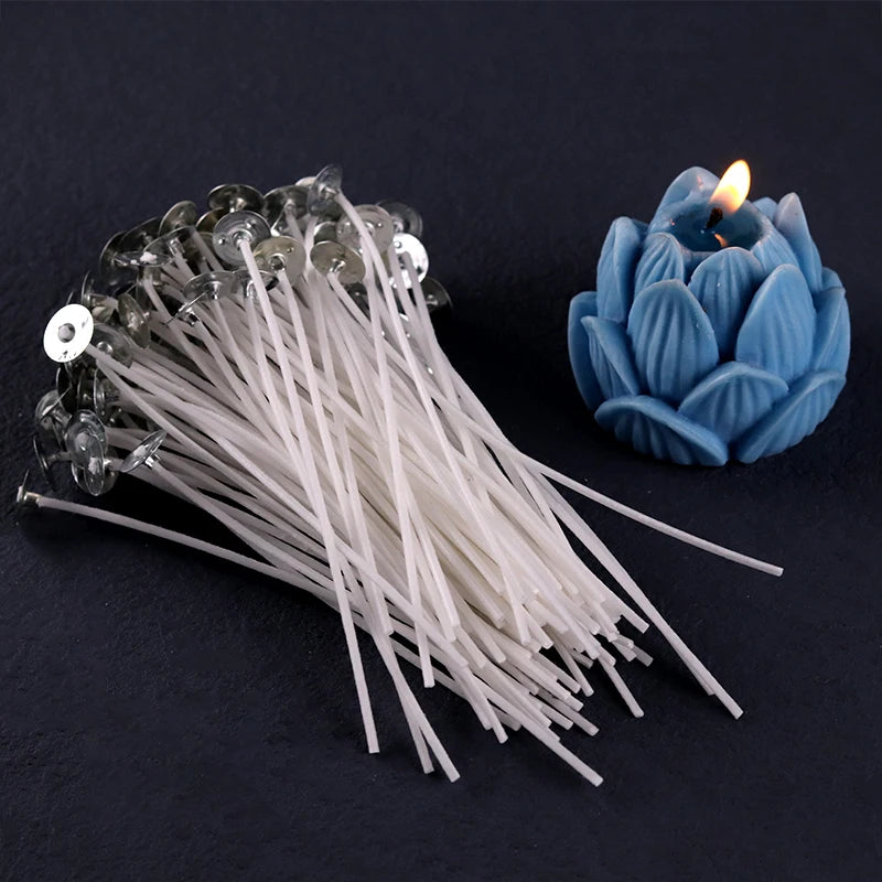 Pre-Waxed Cotton Candle Wicks – 2.6–20cm with Sustainer Tabs (Smokeless) Pre-Waxed Cotton Candle Wicks – 2.6–20cm with Sustainer Tabs (Smokeless)
