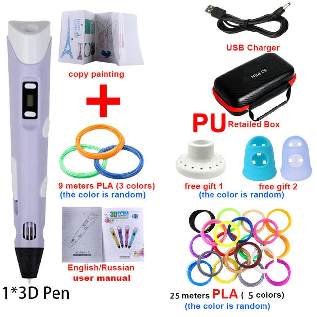 3D Printing Pen with PLA Filament & Case 3D Printing Pen with PLA Filament & Case