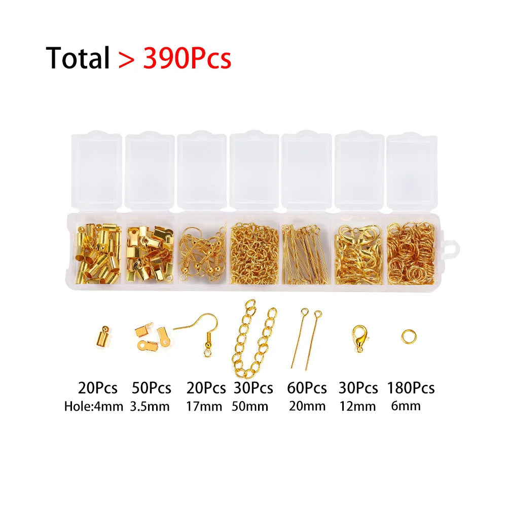 Jewelry Findings Kit – 210–400pcs Clasps, Crimps, Jump Rings & Beads Jewelry Findings Kit – 210–400pcs Clasps, Crimps, Jump Rings & Beads