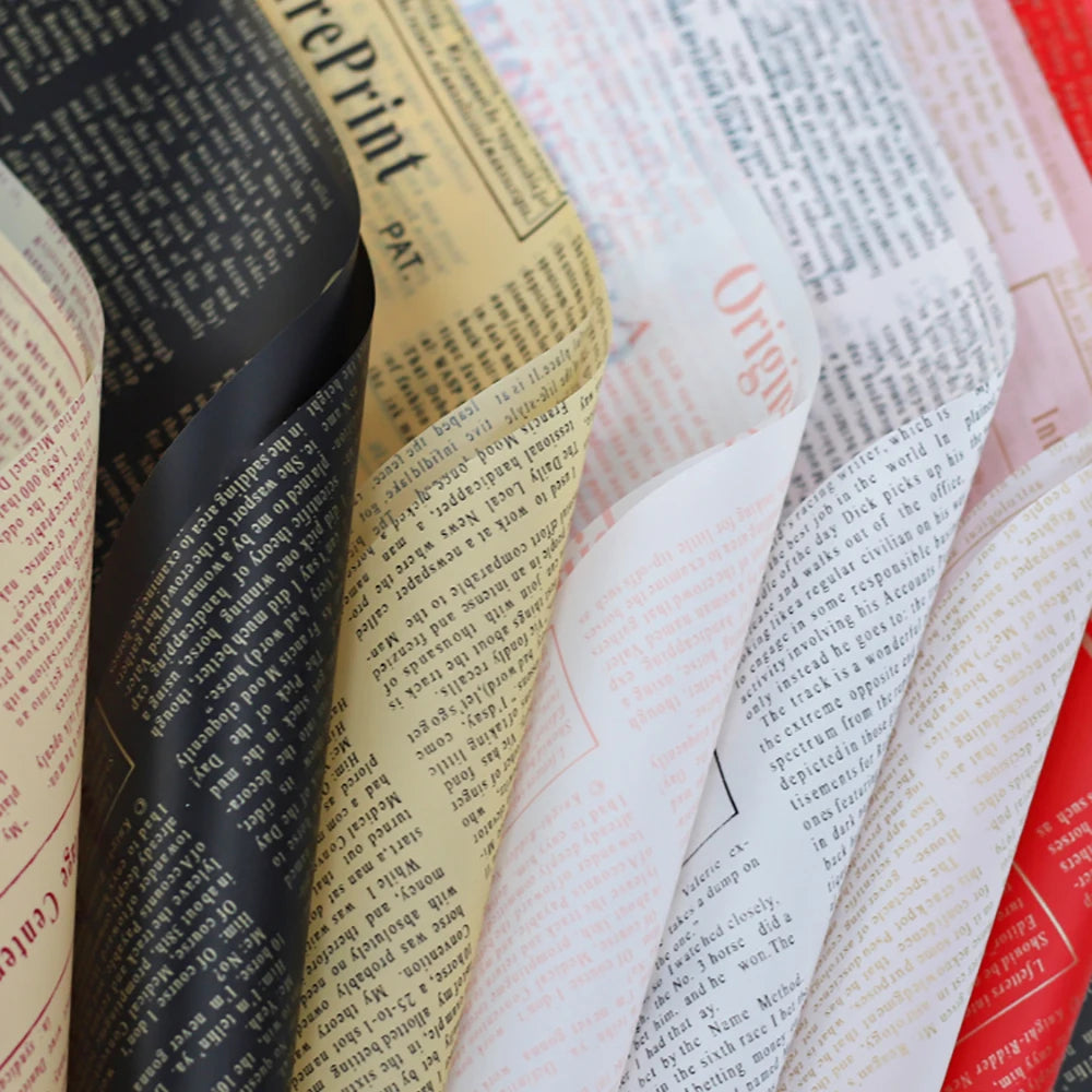 20 Sheets Vintage English Newspaper Floral Gift Wrap Paper 20 Sheets Vintage English Newspaper Floral Gift Wrap Paper