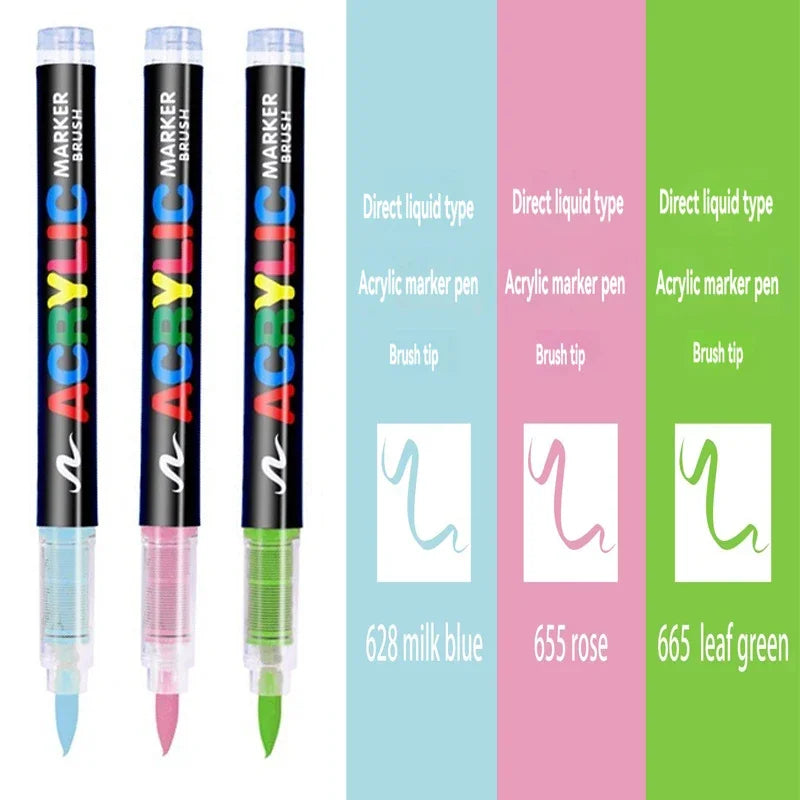 Guangna 8101 Acrylic Marker Pens – 3pcs Soft Tip, Opaque Colors Guangna 8101 Acrylic Marker Pens – 3pcs Soft Tip, Opaque Colors