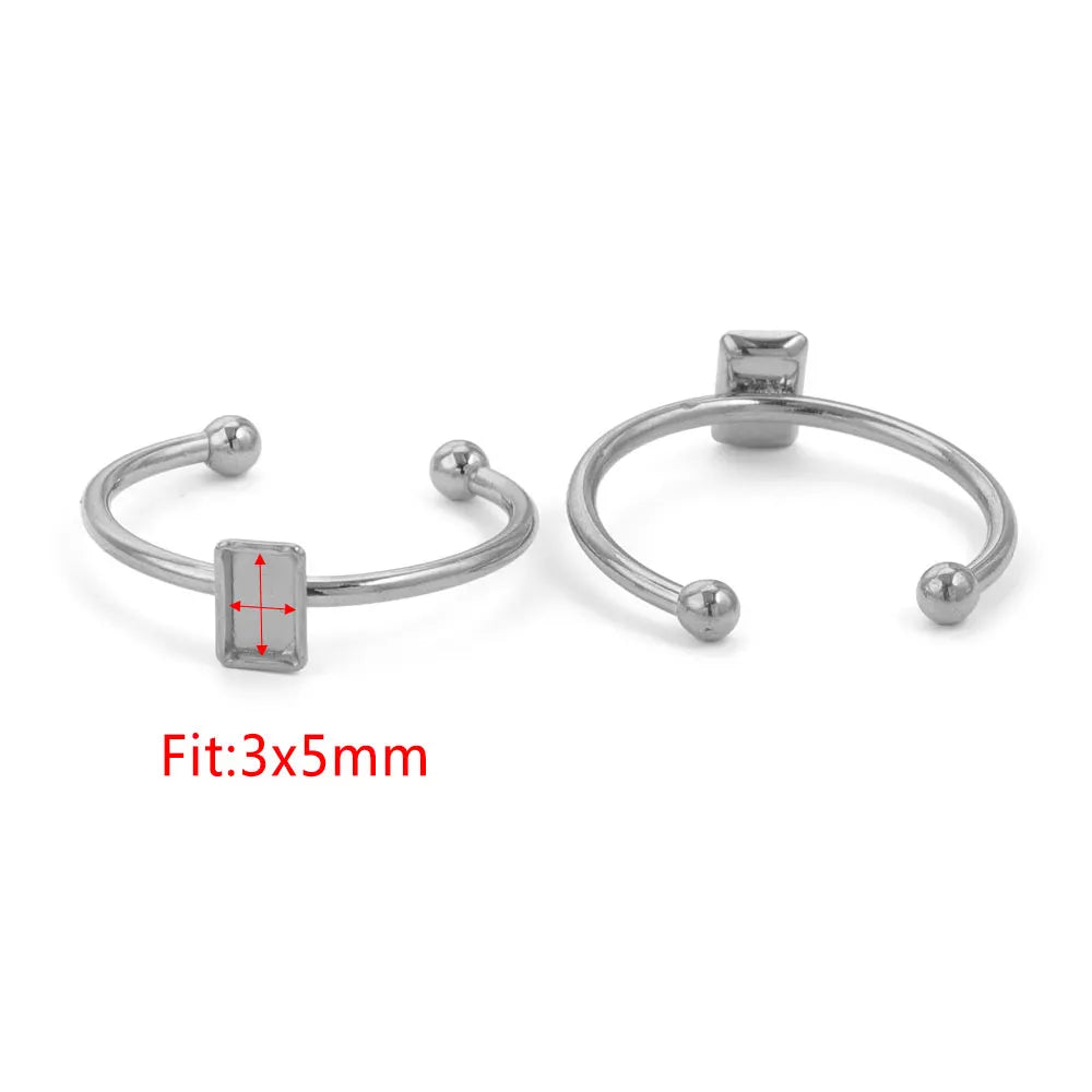 10pcs Adjustable Stainless Steel Ring Blanks 10pcs Adjustable Stainless Steel Ring Blanks