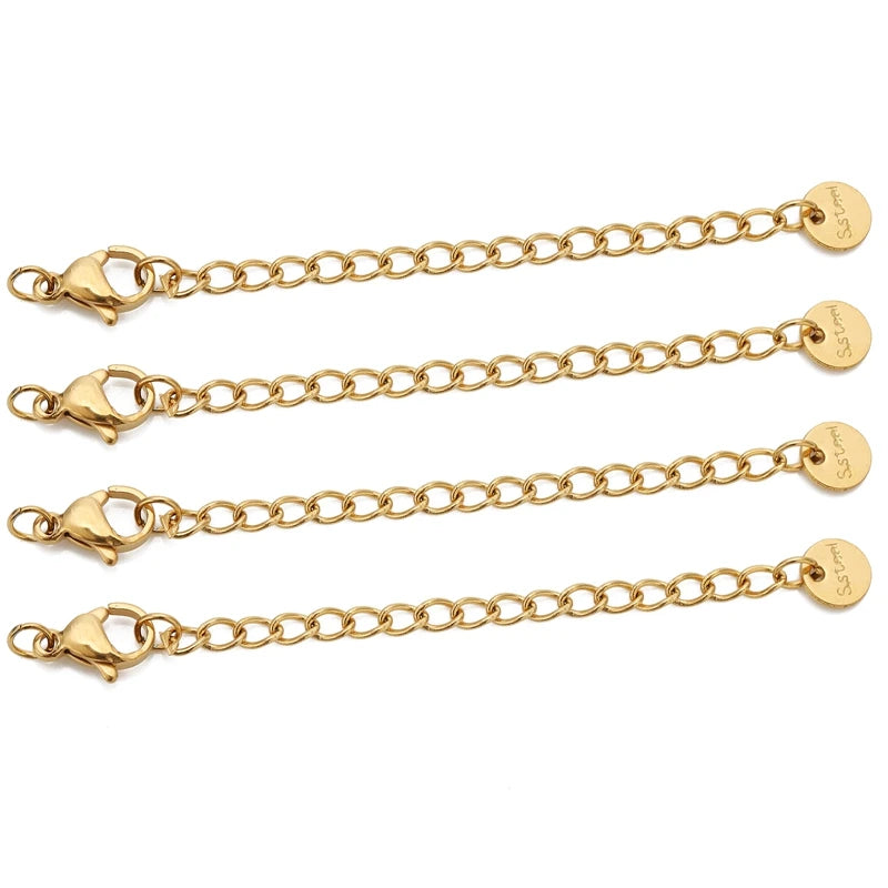10pcs Stainless Steel Extension Chains with Lobster Clasps – DIY Jewelry Connectors 10pcs Stainless Steel Extension Chains with Lobster Clasps – DIY Jewelry Connectors