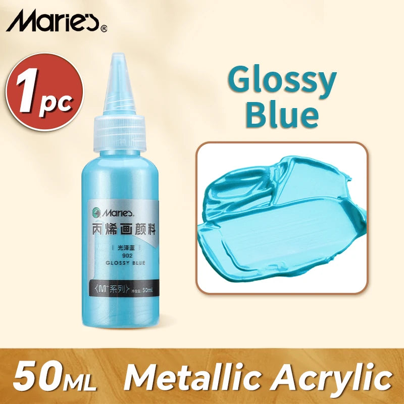 Marie's Metallic Acrylic Paint – 50ml Pearlescent Bottle Marie's Metallic Acrylic Paint – 50ml Pearlescent Bottle