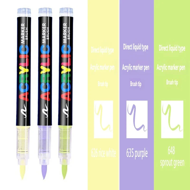 Guangna 8101 Acrylic Marker Pens – 3pcs Soft Tip, Opaque Colors Guangna 8101 Acrylic Marker Pens – 3pcs Soft Tip, Opaque Colors