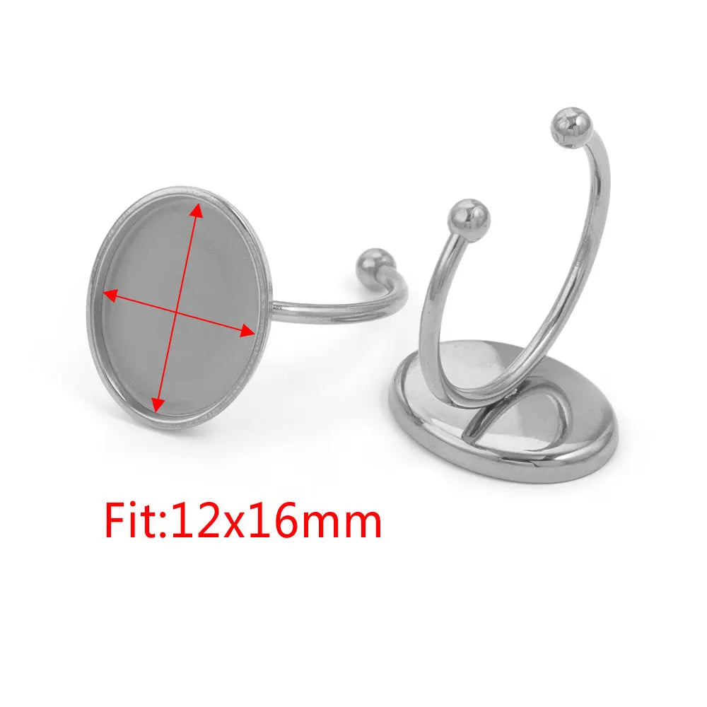 10pcs Adjustable Stainless Steel Ring Blanks 10pcs Adjustable Stainless Steel Ring Blanks