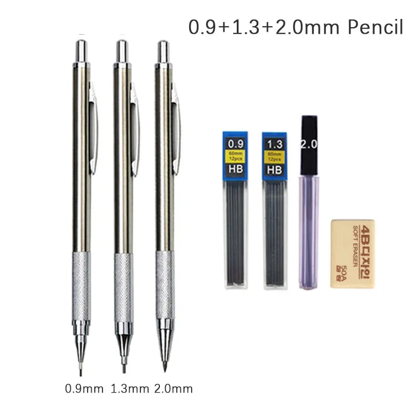 Full Metal Mechanical Pencil Set – 0.3 to 2.0mm Full Metal Mechanical Pencil Set – 0.3 to 2.0mm