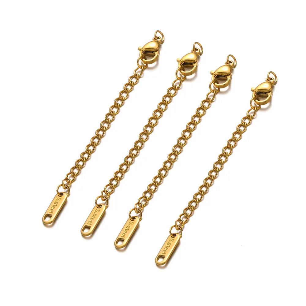 10pcs Stainless Steel Extension Chains with Lobster Clasps – DIY Jewelry Connectors 10pcs Stainless Steel Extension Chains with Lobster Clasps – DIY Jewelry Connectors