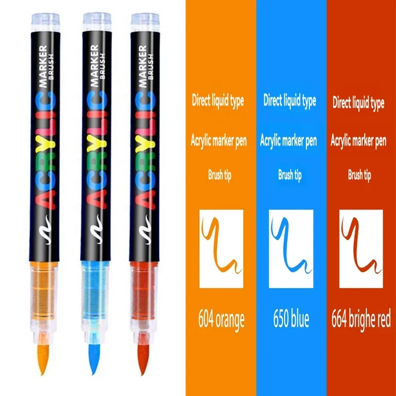 Guangna 8101 Acrylic Marker Pens – 3pcs Soft Tip, Opaque Colors Guangna 8101 Acrylic Marker Pens – 3pcs Soft Tip, Opaque Colors